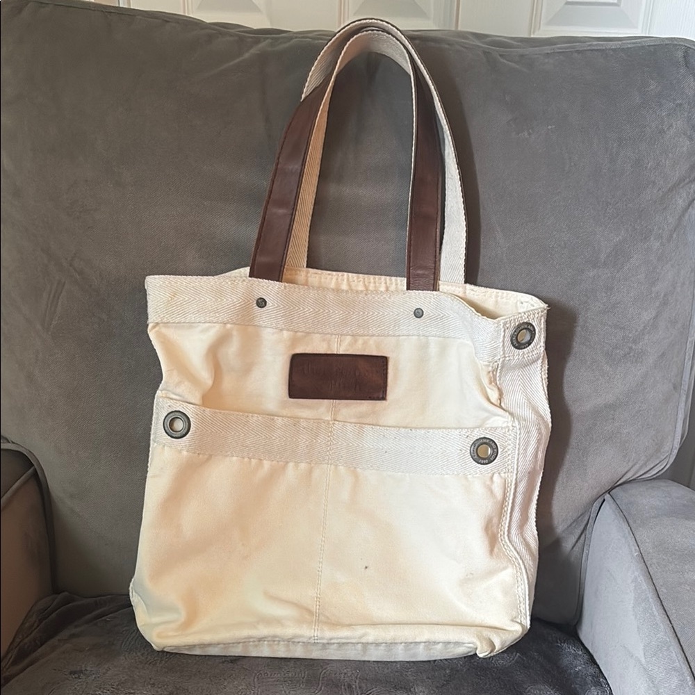 Abercrombie & Fitch Cream and Brown Tote Bag